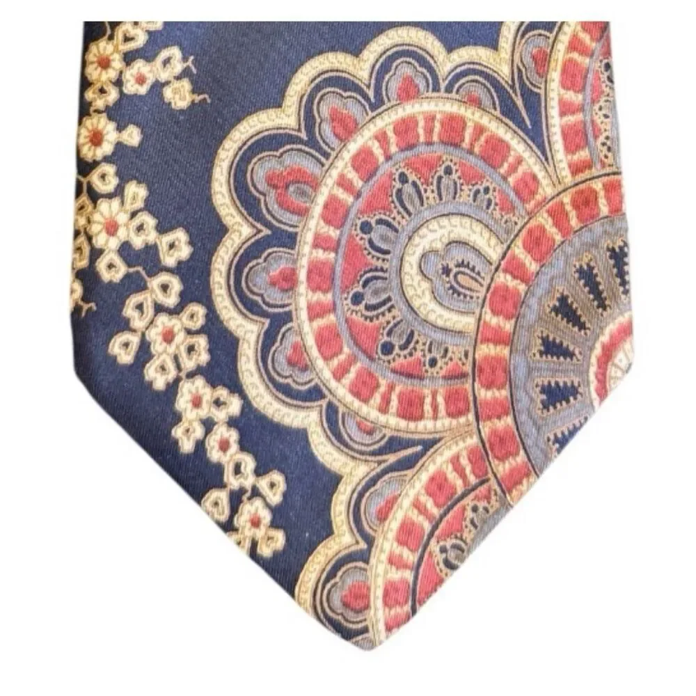 Courchevel Vintage Men's 100% Silk Tie Paisley Italian